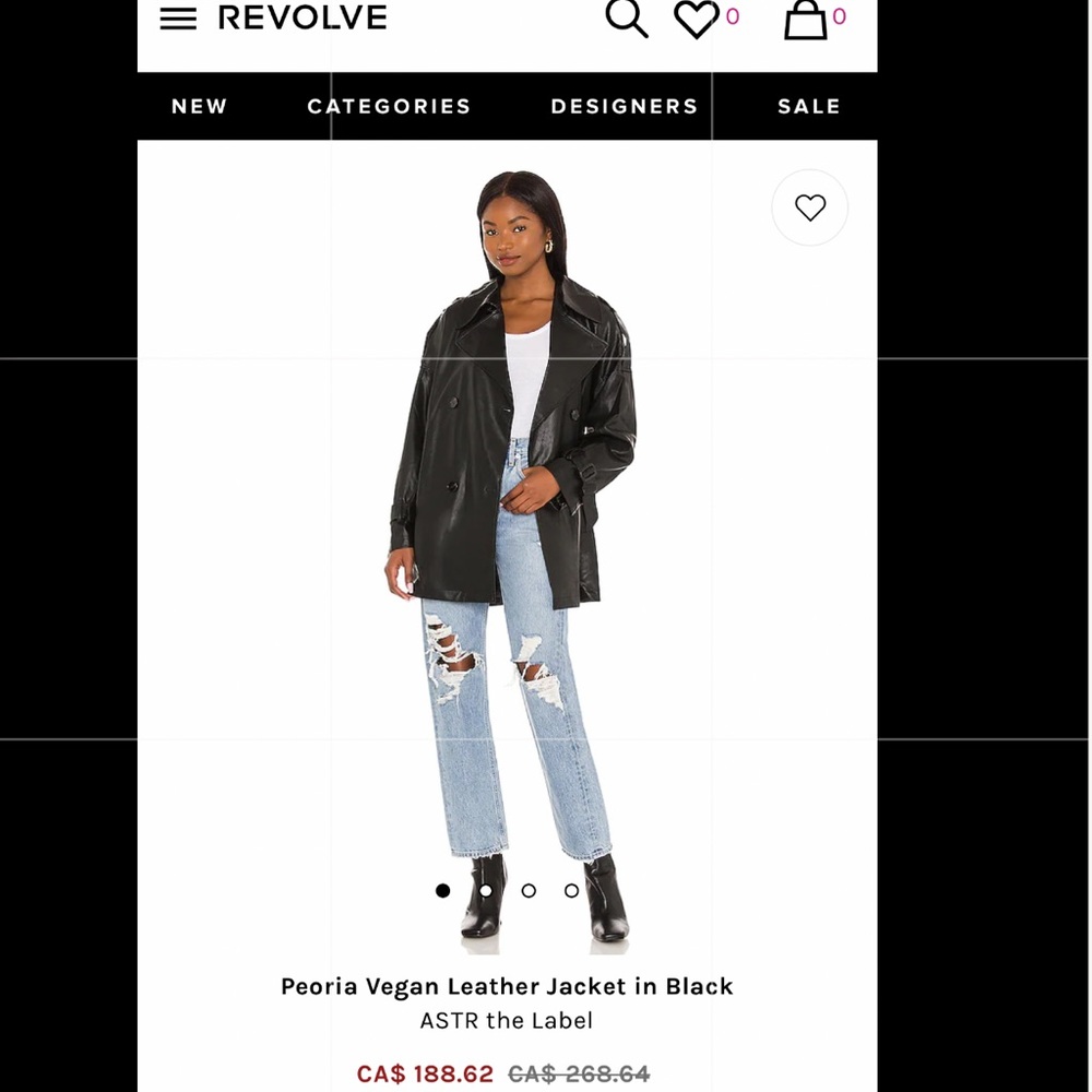Astr- Peoria Vegan Leather Jacket in Black